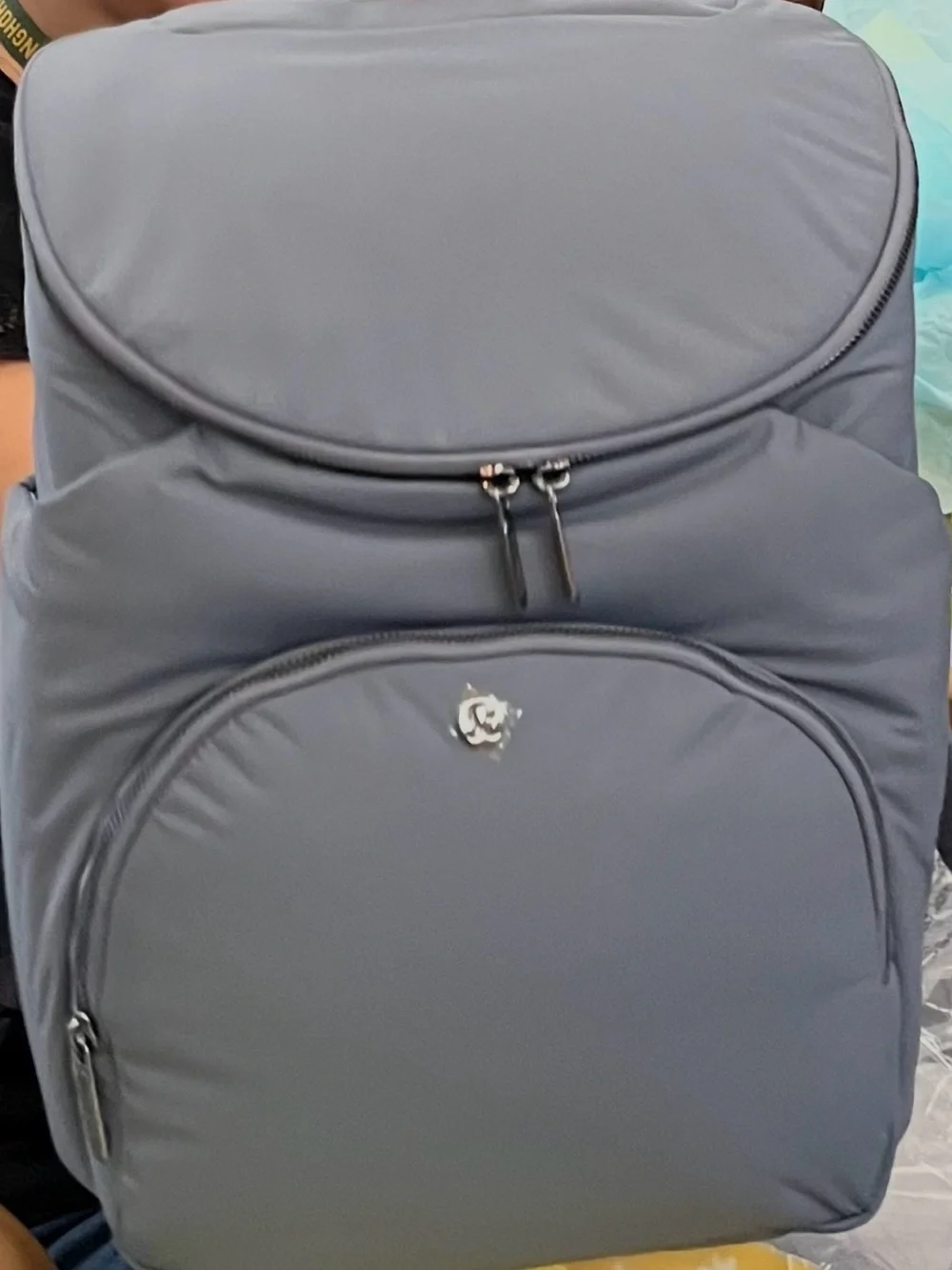 Brand New lululemon Parent Backpack — Solar Grey (Ocean interior)